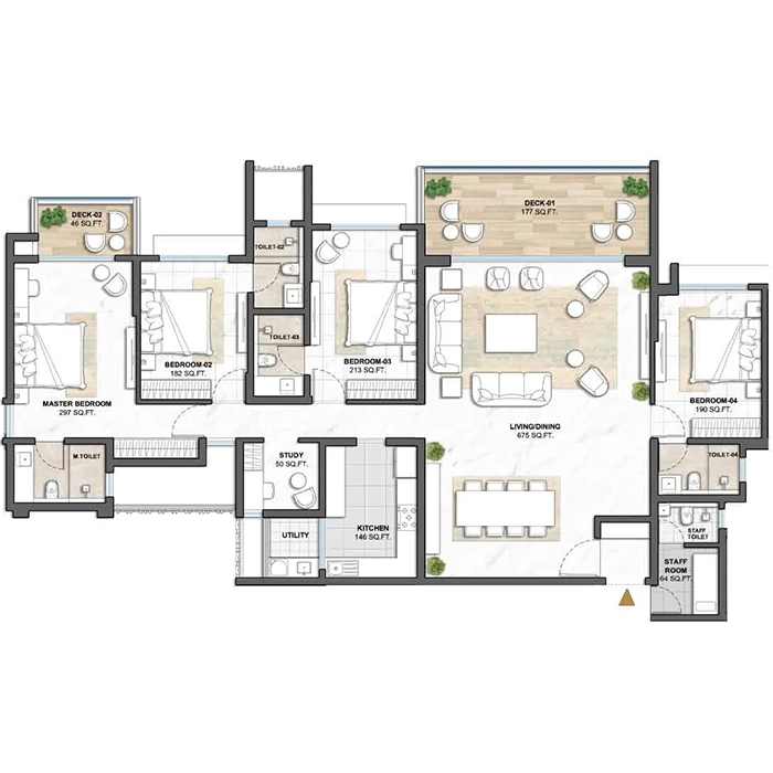 Lodha Camelot Kharadi 4.5BHK Floor Plan
